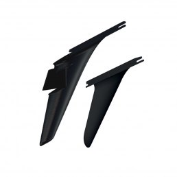 wing shaped black anodized aluminium fin